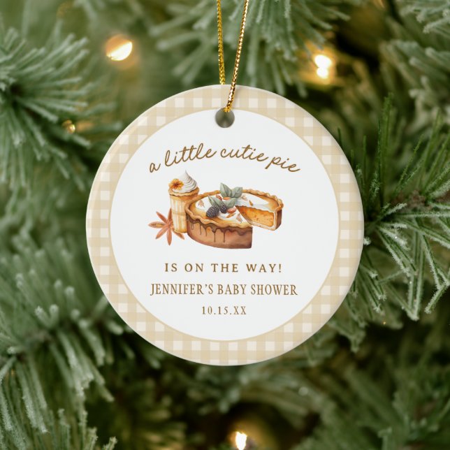 Pumpkin Little Süsse Pie Baby Dusche Gefallen Keramik Ornament (Baum)