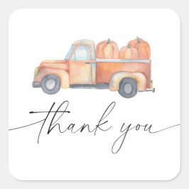 Pumpkin LKW Dankeschön Karte Quadratischer Aufkleber