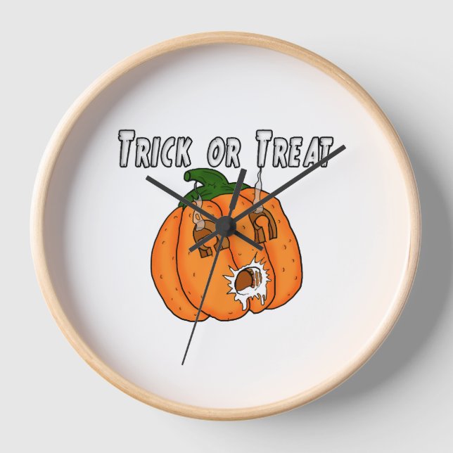 Pumpkin lustig freche Geschenktrank Halloween Uhr (Vorderseite)
