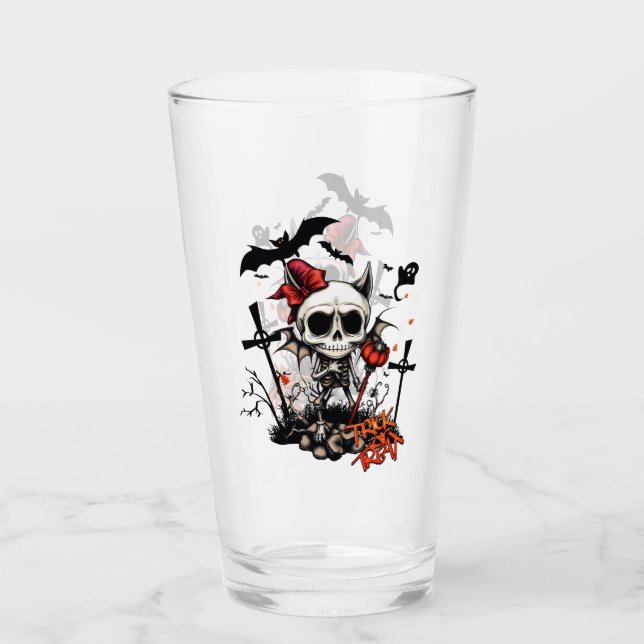 Pumpkin Magic und Knochen Spaß. Glas (Vorderseite)