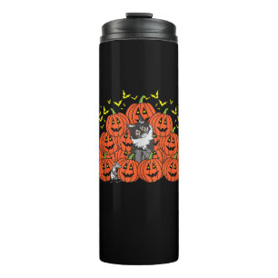 Pumpkin Maine Coon Cat Halloween Kitten Jack O Lan Thermosbecher