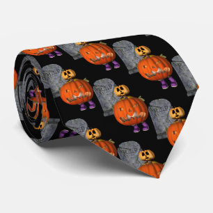 Pumpkin Man Grabstein Halloween Funny Krawatte