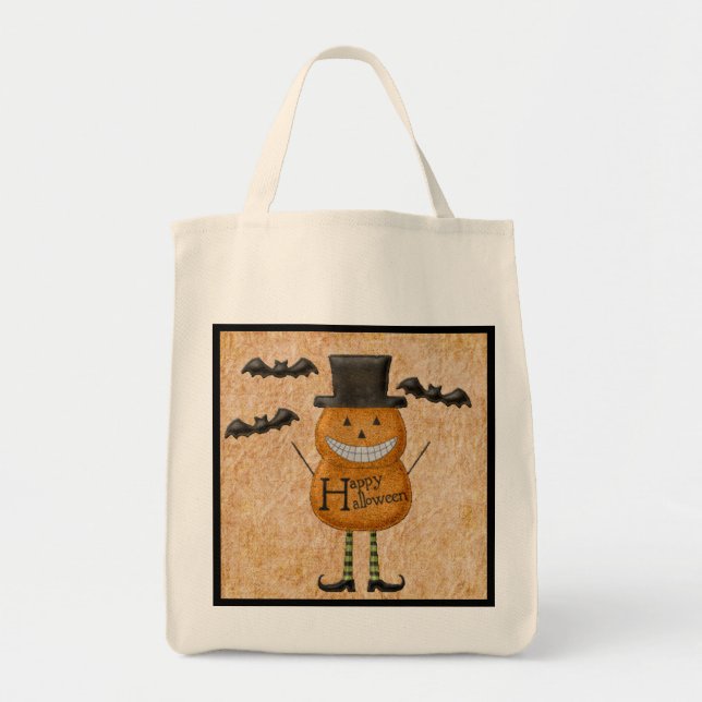 Pumpkin Man Trick oder Treat Bag Tragetasche (Vorne)