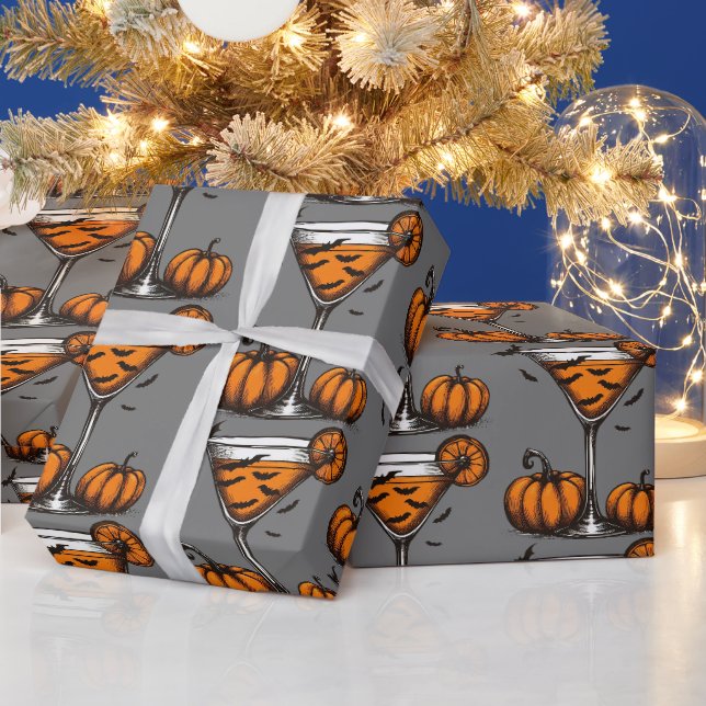 Pumpkin Martini Geschenkpapier (Feiertage)
