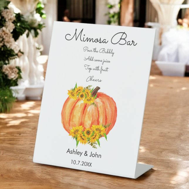 Pumpkin Mimosa Bar Hochzeit im Herbst Sockelschild (Von Creator hochgeladen)
