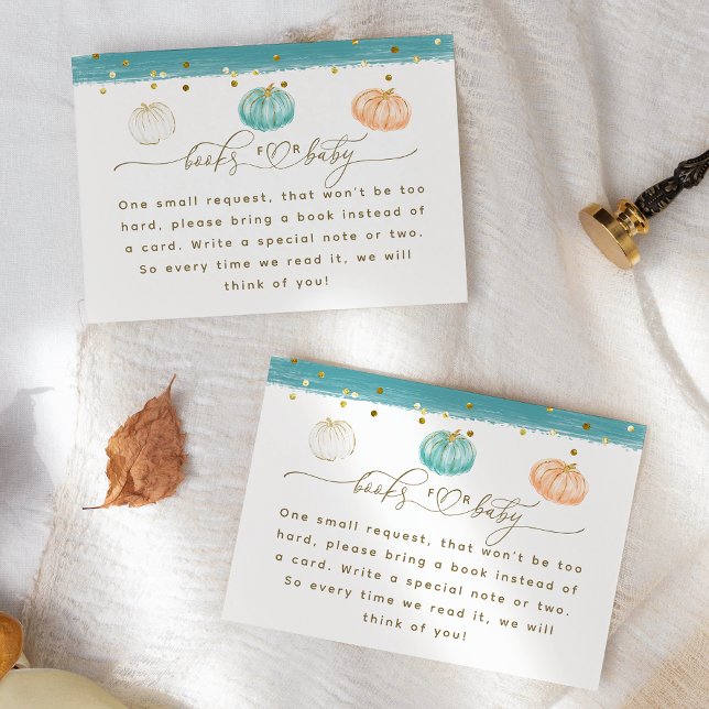 Pumpkin Minimalistisch Modern Fall Babydusche Begleitkarte (Von Creator hochgeladen)