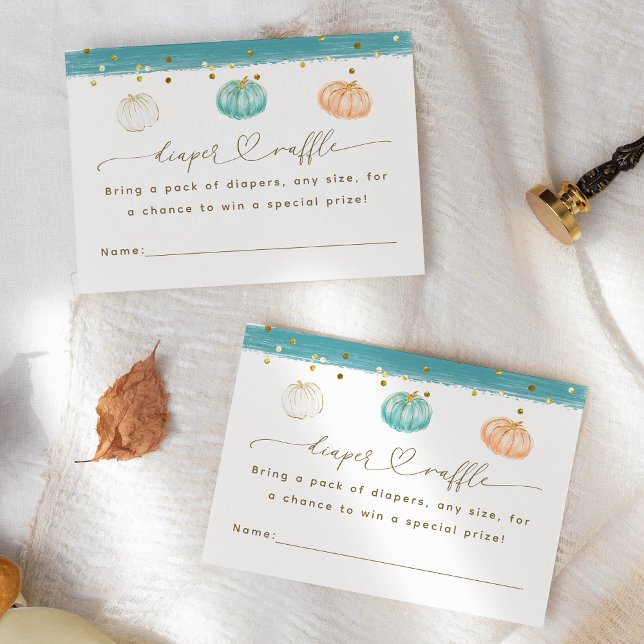 Pumpkin Minimalistisch Modern Fall Babydusche Begleitkarte (Von Creator hochgeladen)