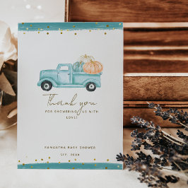Pumpkin Minimalistisch Modern Fall Babydusche Dankeskarte