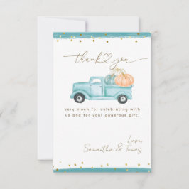 Pumpkin Minimalistisch Modern Fall Babydusche Dankeskarte