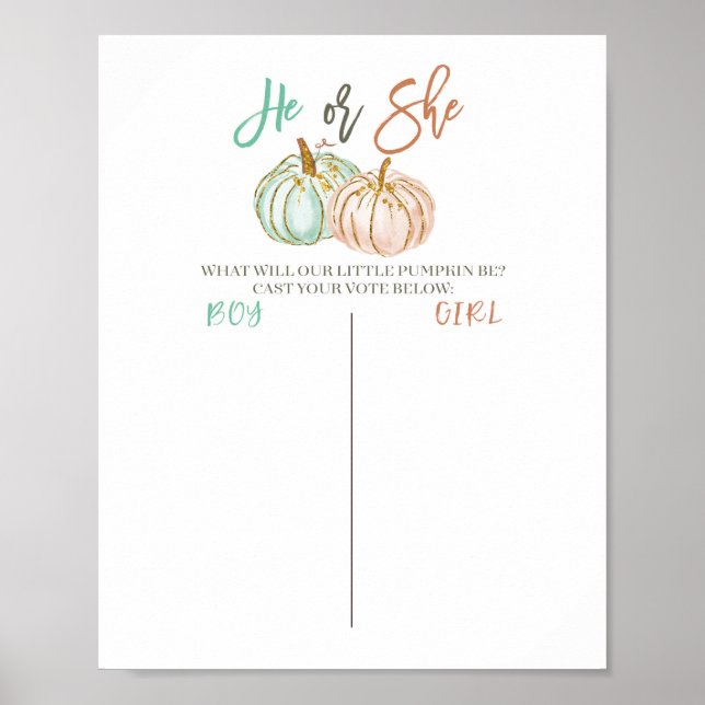 Pumpkin Mint and Peach Voting Board Poster (Vorne)