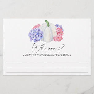 Pumpkin mit Blume - Wer bin ich Brautparty Briefpapier
