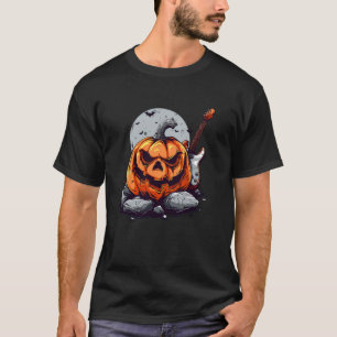 Pumpkin mit elektrischer Gitarre zum Rocken Hallow T-Shirt