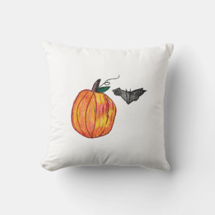 Pumpkin mit Gray Bat Kissen