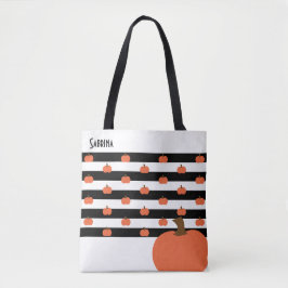 Pumpkin mit weißen und schwarzen Streifen - Person Tasche