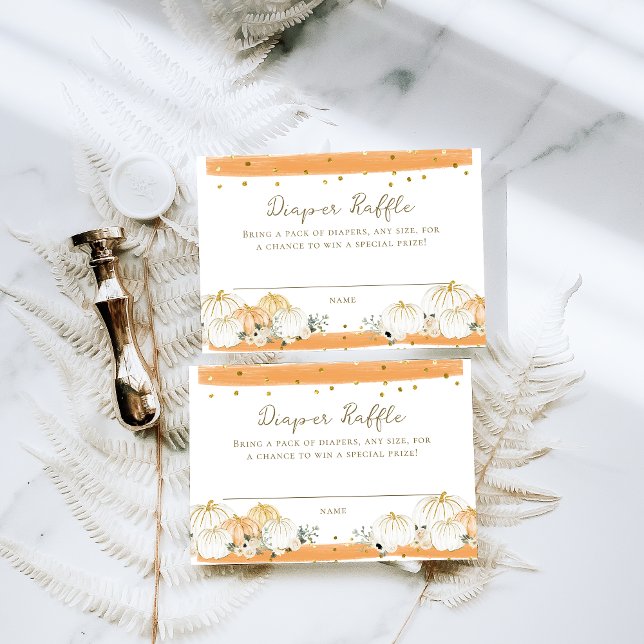 Pumpkin Modern Fall Babydusche Windelwanne Begleitkarte (Von Creator hochgeladen)