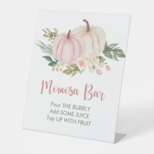 Pumpkin Momosa Bar Baby Shower Pedestzeichen Sockelschild