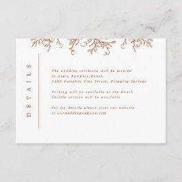 Pumpkin-Monogramm-Hochzeiteinsatz Begleitkarte