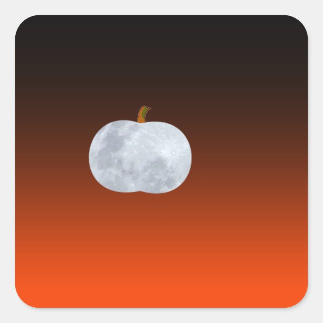Pumpkin Moon Quadratischer Aufkleber (Vorderseite)