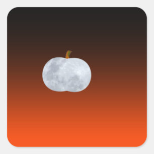 Pumpkin Moon Quadratischer Aufkleber