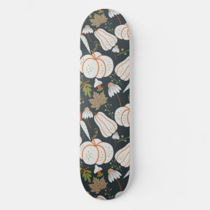 Pumpkin nahtloses Muster schwarz-weiß Skateboard