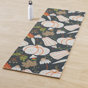 Pumpkin nahtloses Muster schwarz-weiß Yogamatte