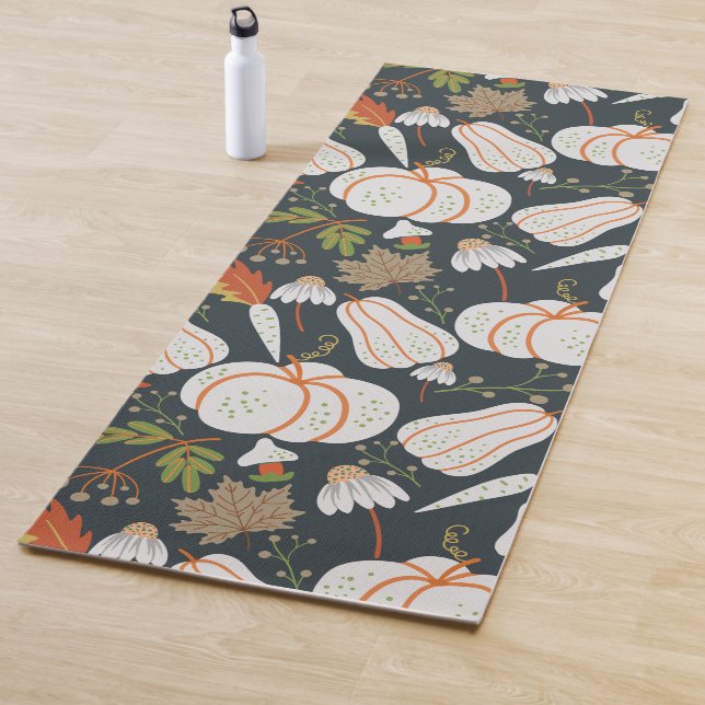 Pumpkin nahtloses Muster schwarz-weiß Yogamatte (Beispiel)