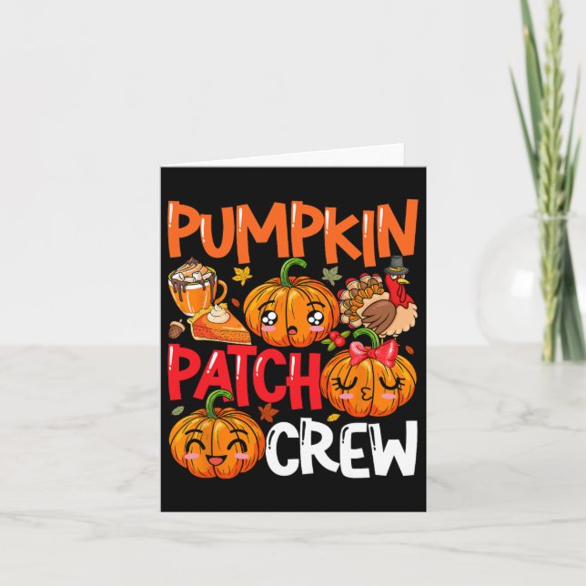 Pumpkin Niedlich Patch Crew Erntedank Fall Türkei  Karte (Vorderseite)