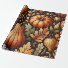 Pumpkin Niedliche Wasserfarben Herbst & Herbst Ern Geschenkpapier