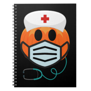 Pumpkin Nurse Funny Scary Halloween Nurse Costume Notizblock