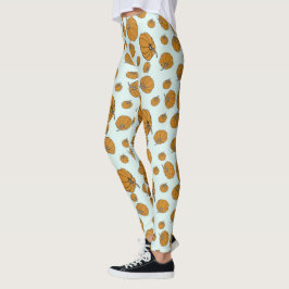 Pumpkin-Oberflächenmuster-Design auf aquarem Hinte Leggings