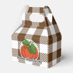 Pumpkin on Brown Kariert - Glückliches Erntedankf Geschenkschachtel