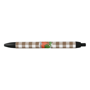 Pumpkin on Brown Kariert - Glückliches Erntedankfe Kugelschreiber