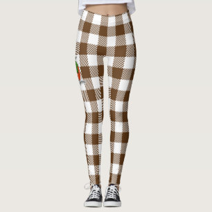 Pumpkin on Brown Kariert - Glückliches Erntedankfe Leggings