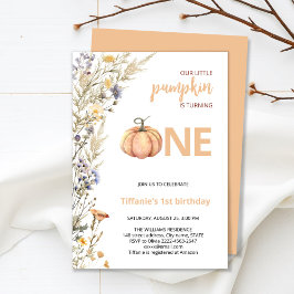 Pumpkin One Herbst Einladung zum ersten Geburtstag