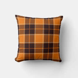 Pumpkin Orange Black Buffalo Karierte Halloween-De Kissen