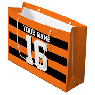 Pumpkin Orange Black Team Jersey Preppy Strip Große Geschenktüte