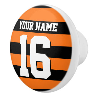 Pumpkin Orange Black Team Jersey Preppy Strip Keramikknauf