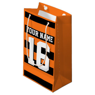 Pumpkin Orange Black Team Jersey Preppy Strip Kleine Geschenktüte
