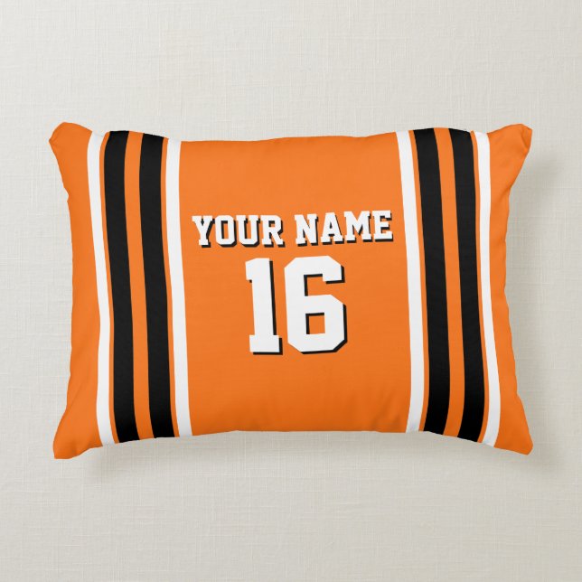 Pumpkin Orange Blk Team Jersey Name Dekokissen (Vorderseite)