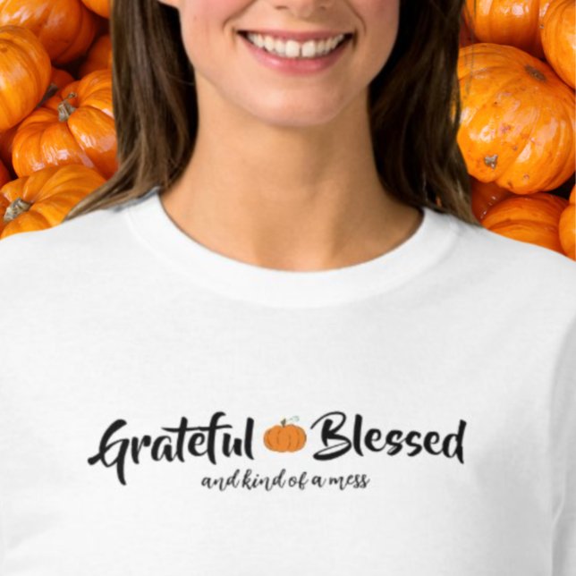 Pumpkin Orange dankbare gesegnete T - Shirt für Zi (Von Creator hochgeladen)