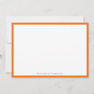 Pumpkin Orange einfache Minimalistische Grenznotiz Mitteilungskarte
