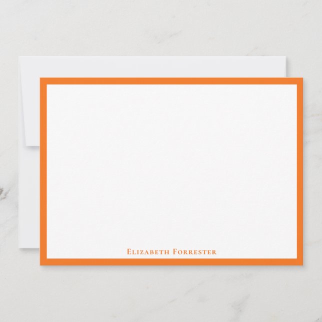 Pumpkin Orange einfache Minimalistische Grenznotiz Mitteilungskarte (Vorderseite)