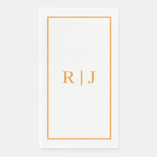 Pumpkin Orange Monogram erste Hochzeit im Herbst Serviette
