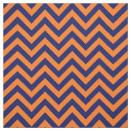 Pumpkin Orange Navy Blue LG Zickzack Muster 12I Stoff