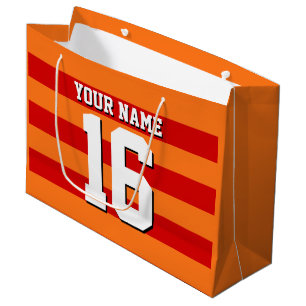 Pumpkin Orange Red Team Jersey Preppy Strip Große Geschenktüte
