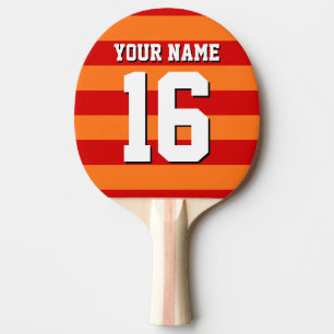 Pumpkin Orange Red Team Jersey Preppy Strip Tischtennis Schläger