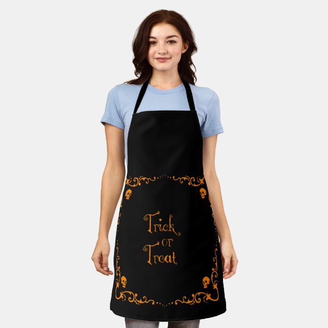 Pumpkin Orange Trick oder Treat All-over Print-Sch Schürze (Getragen)