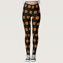Pumpkin Orange und Black Halloween Leggings