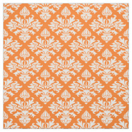 Pumpkin Orange, weißes Damaskusmuster #3 Größe6 Stoff