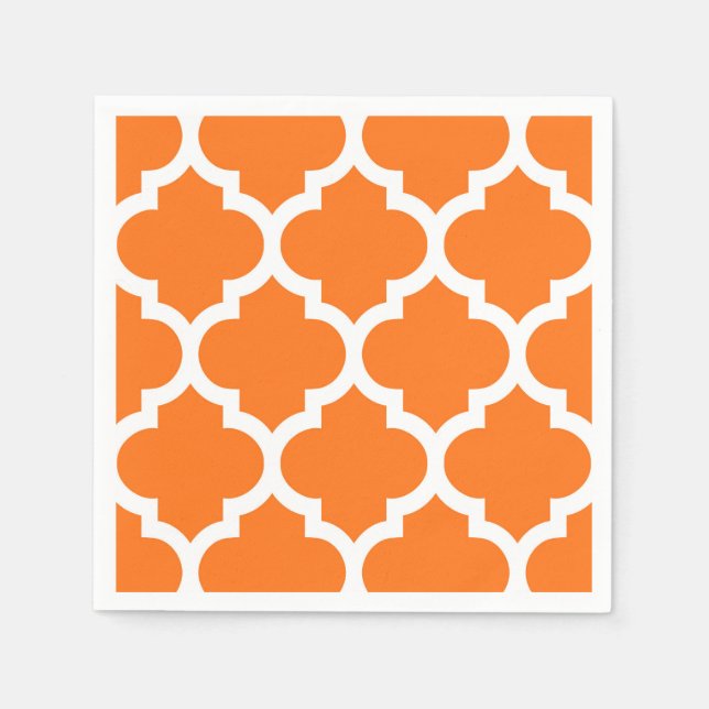 Pumpkin Orange Welch marokkanisches Quatrefolienmu Serviette (Vorderseite)
